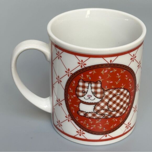 Calico Cat Country Quilt Pastel Mug - Made in Japan - Picture 4 of 10